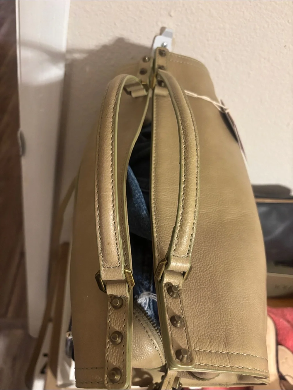 C&C California Olive Green Pebble Leather Satchel